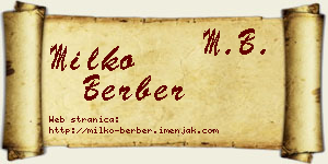 Milko Berber vizit kartica